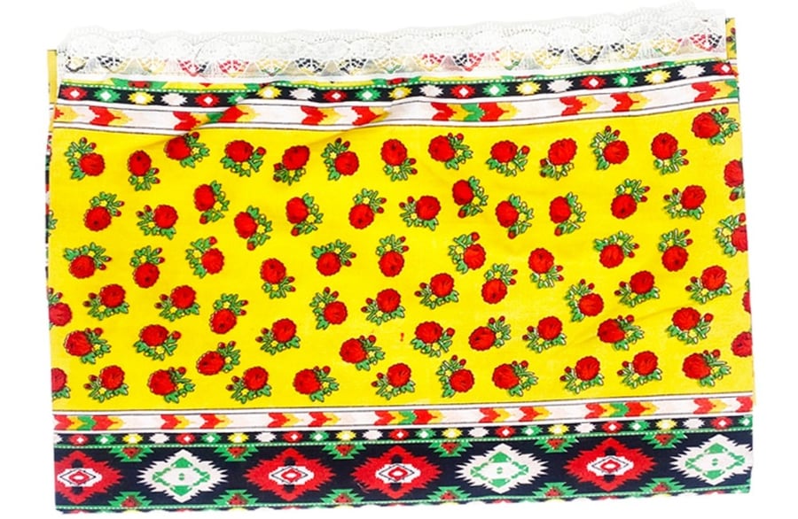 مفرش طاوله شالكي اصفر