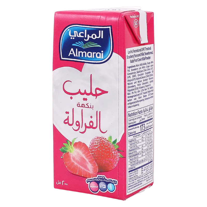 المراعي حليب طويل الأجل بنكهة الفراولة 150 مل