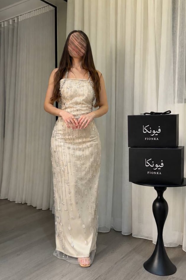 فستان  نور نقشة ناعمة