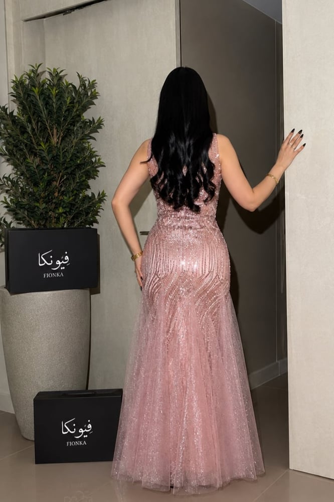 فستان نورس سهره خرز يدوي ع اورجنزا