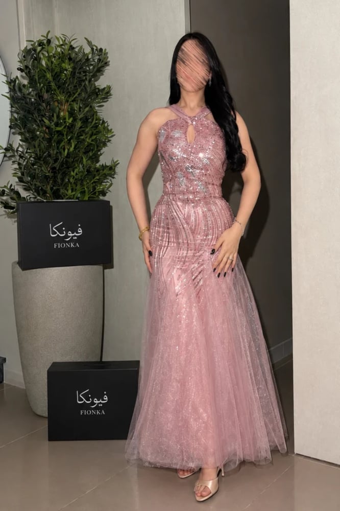 فستان نورس سهره خرز يدوي ع اورجنزا