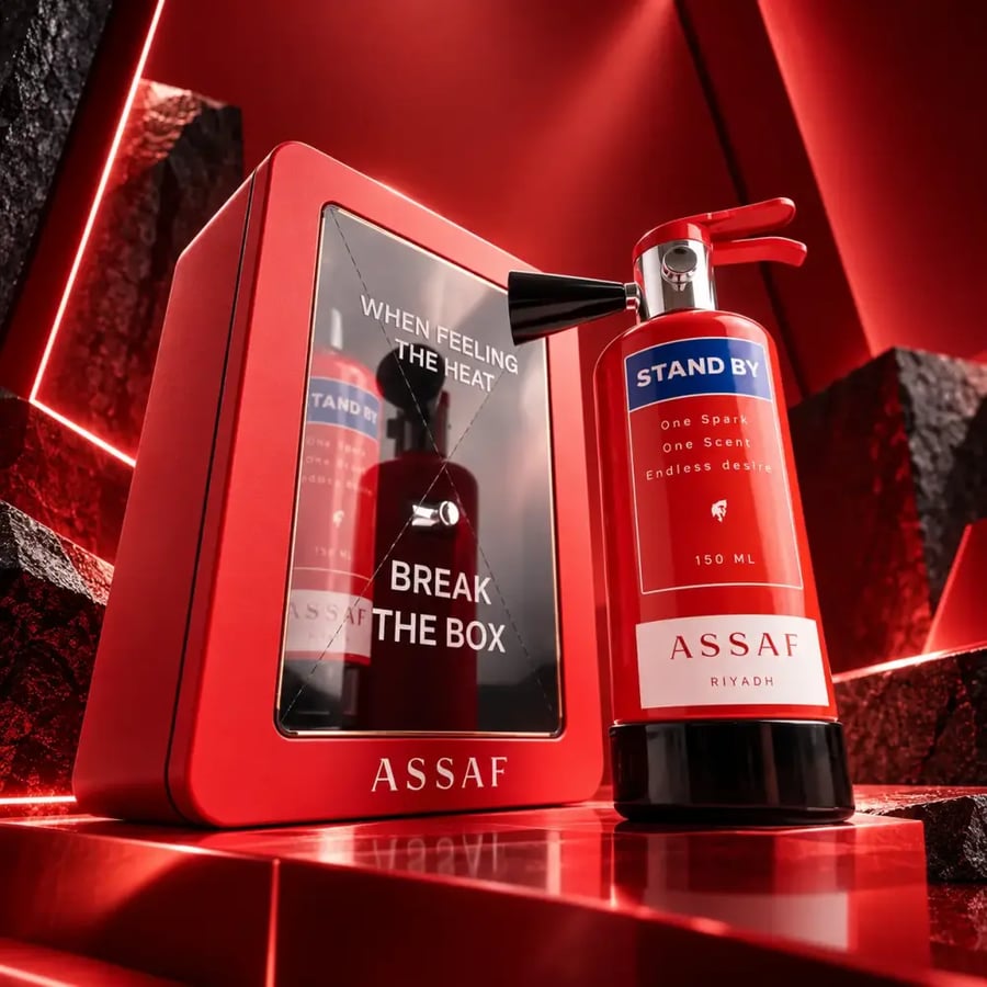 عطر ستاند باي وريد بوكس من عساف مع علبته بتقديم غير تقليدي