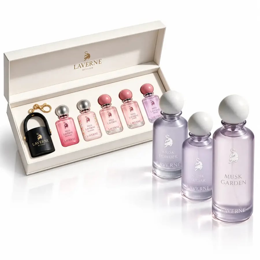 حديقة مس لافيرن بخمسة عطور 10 مل لكل عطر وحقيبة صغيرة