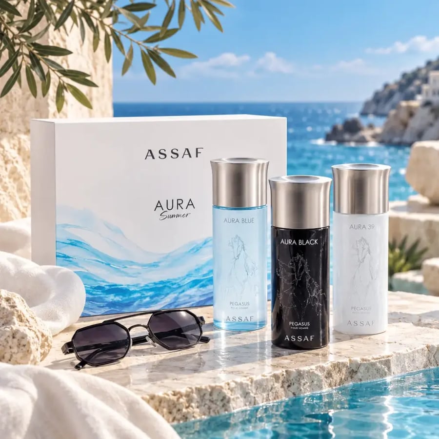 عطور أورا وأورا بلاك وأورا بلو من عساف