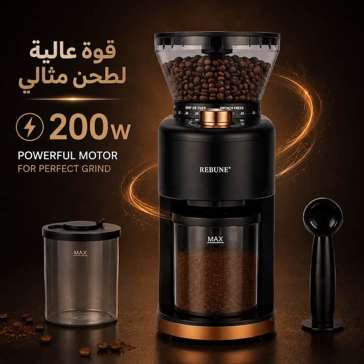 افضل مطحنة قهوة ريبون لطحن احترافي لحبوب البن بنعومة متوازنة