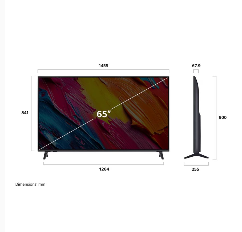 شاشة ال جي سمارت QNED، مقاس 65 بوصة، دقة 4K Ultra HD ، نظام تشغيل webOS 25، ريموت سحري،وضع FILMMAKER المحيط - 65QNED70A6A