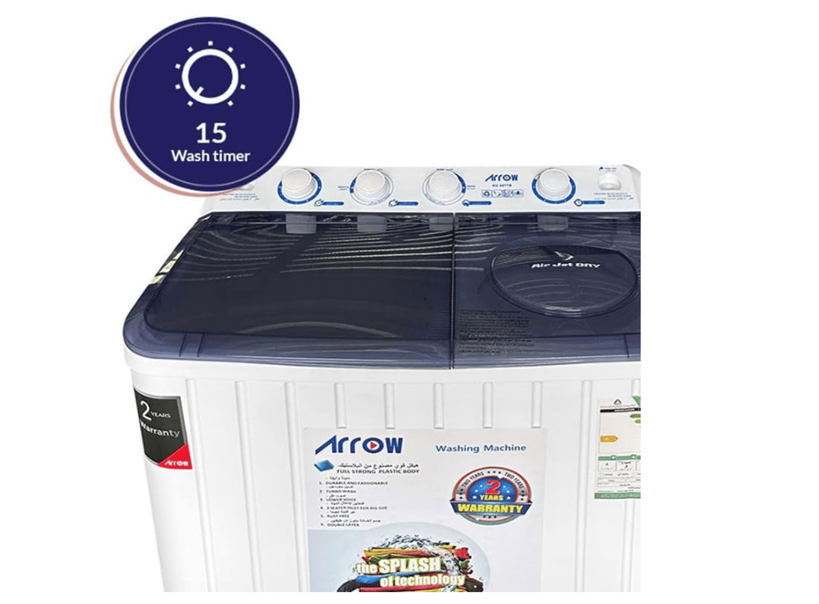 Semi-automatic washing machine with two tubs from Arou, 7 kg, RO-08TTB