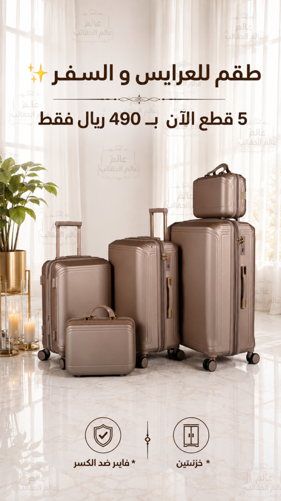 شنط للدبش والسفر طقم من 5 قطع