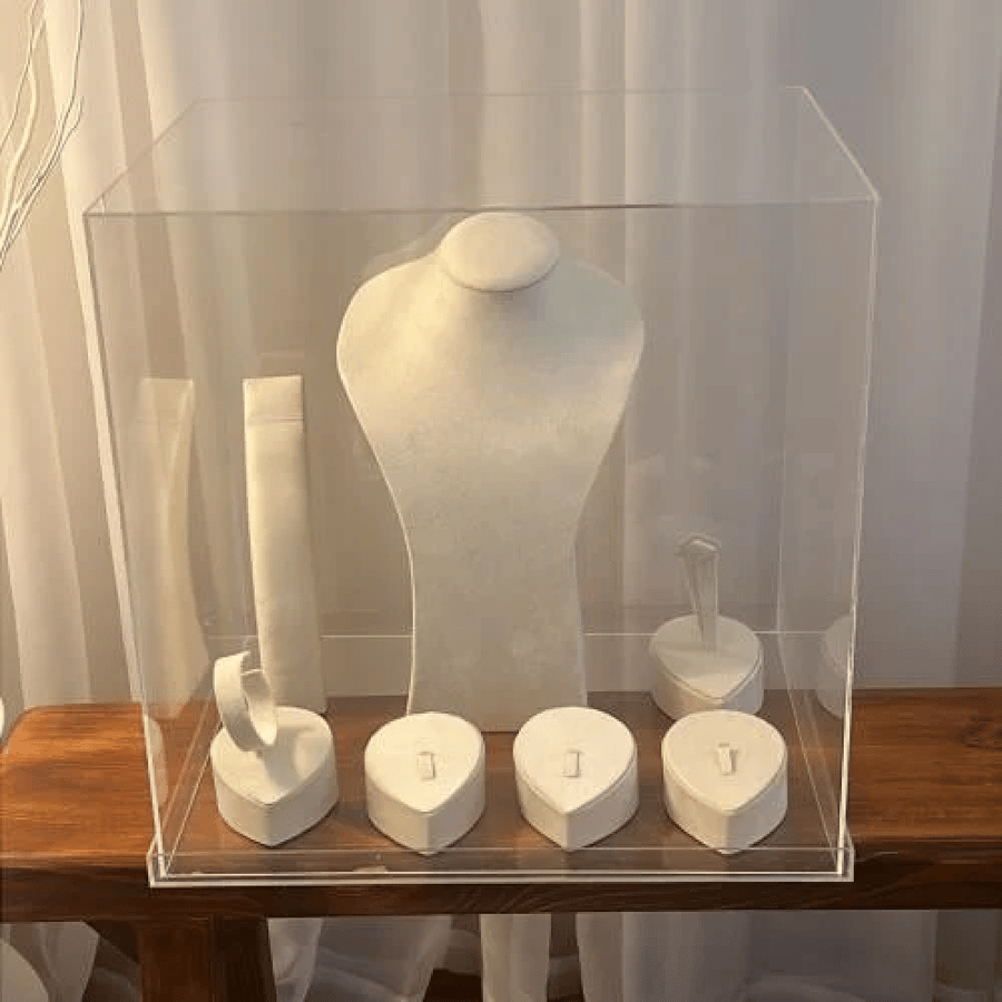 حامل اكسسوارات 8 قطع ابيض