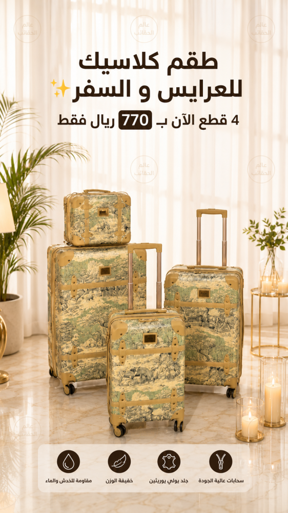 شنط سفر كلاسيك طقم من 4 قطع