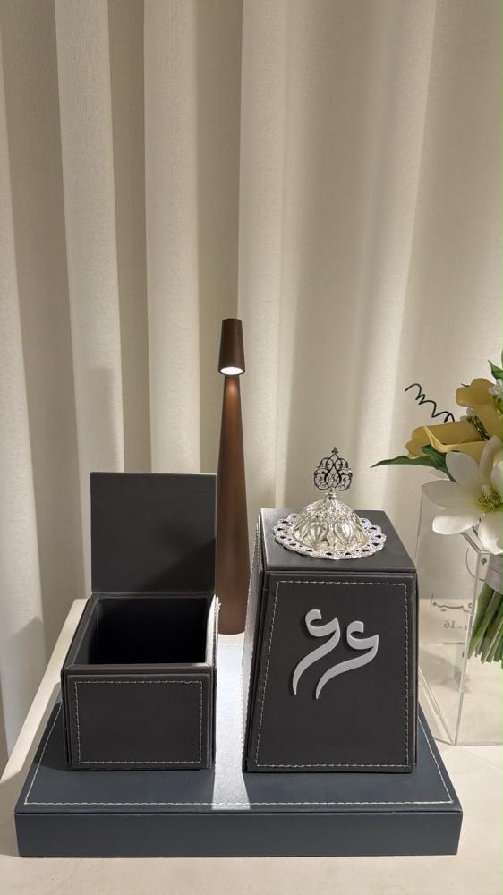 طقم مباخره مع علبة العوده ( اسود )