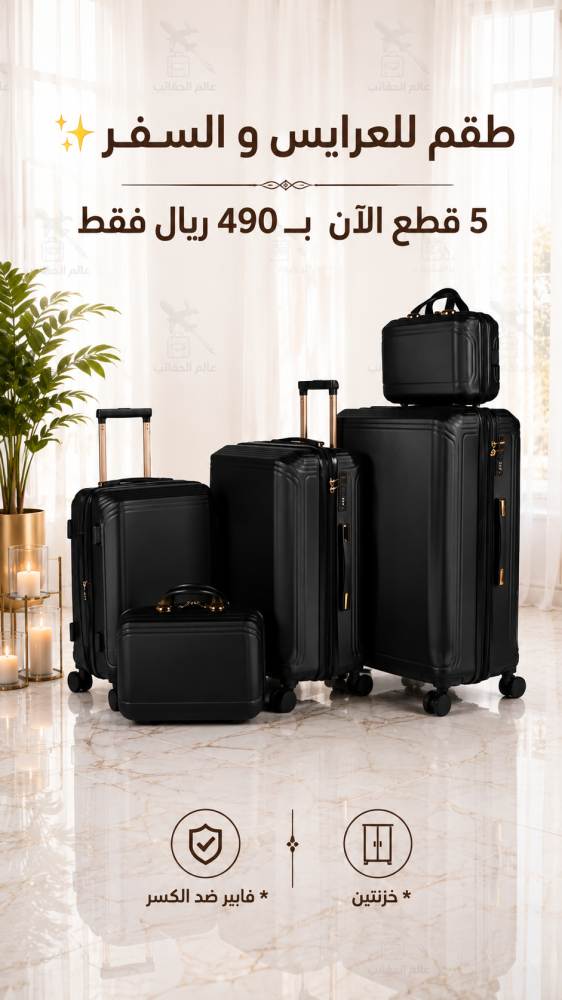 شنط للدبش والسفر طقم من 5 قطع