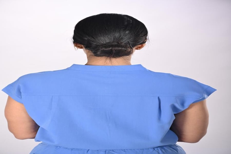 Azure Blue Scrub Top & Cargo Pants