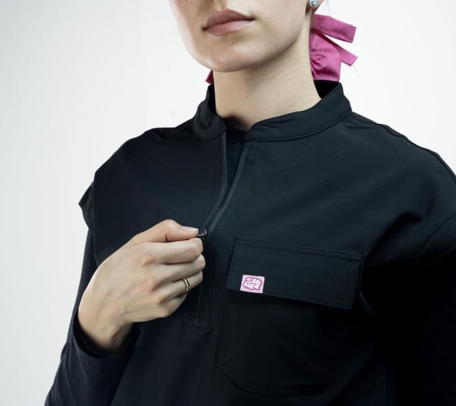BLACK Scrub Top & Cargo Pants
