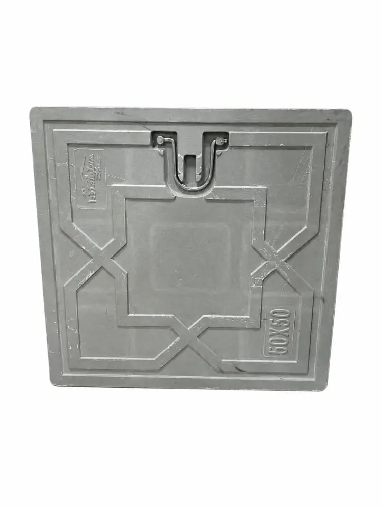 غطاء تفتيش 80×80 رمادي مع مقبض