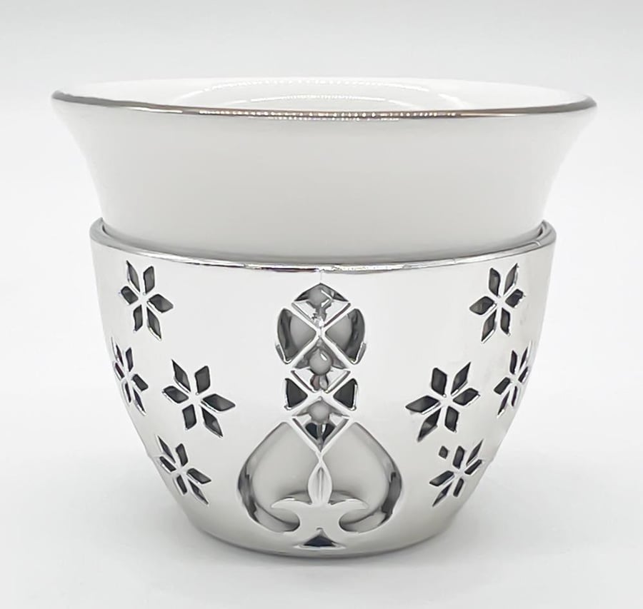 silver coffee cup