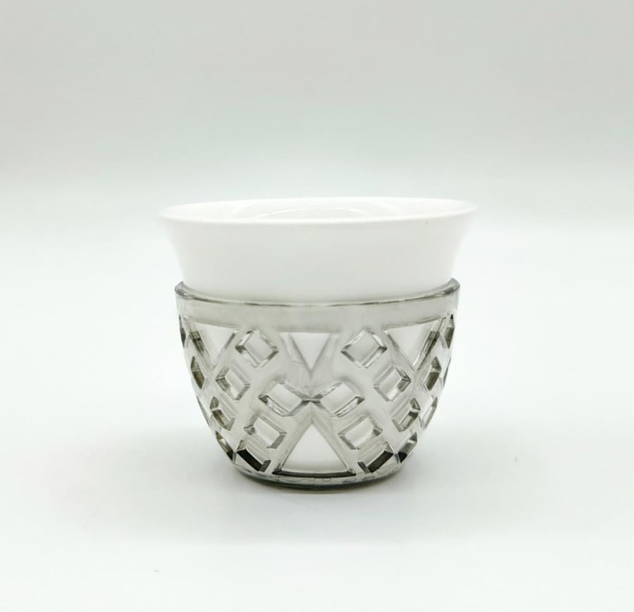 Maria coffee cup, transparent gray, 1 dozen