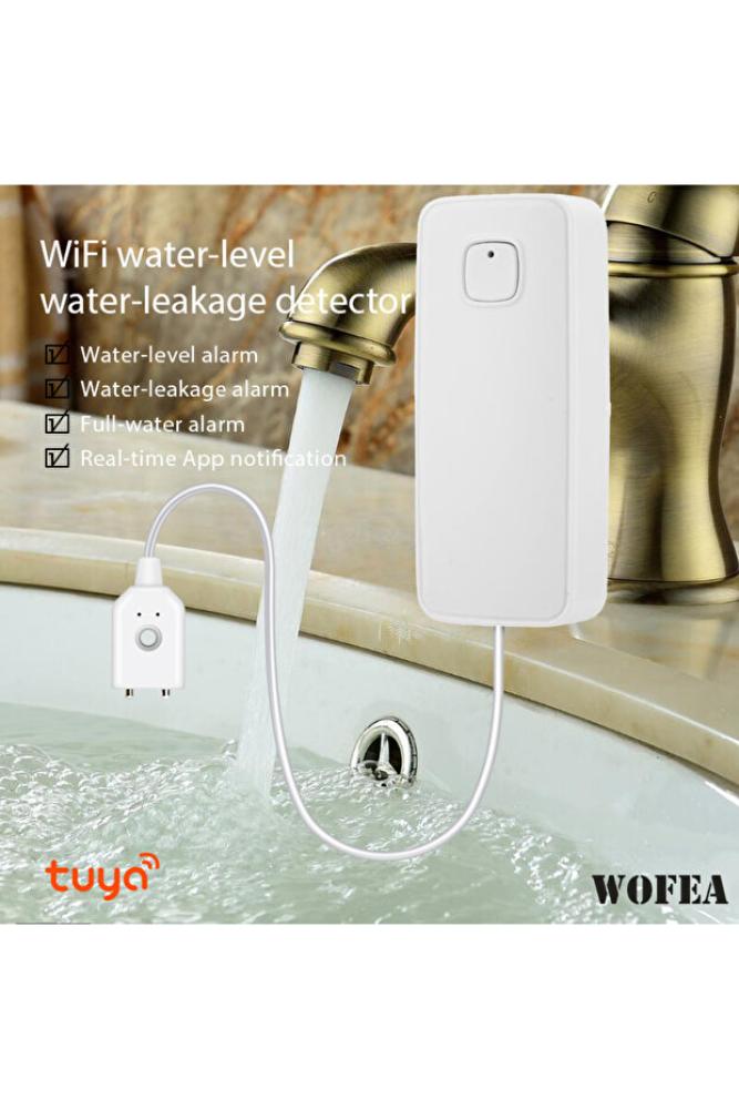 قطعة Tuya Smart Flood Leakage Sensor جهاز مراقبة عن بعد واي فاي كاشف مستوى فيضان المياه تسرب المياه