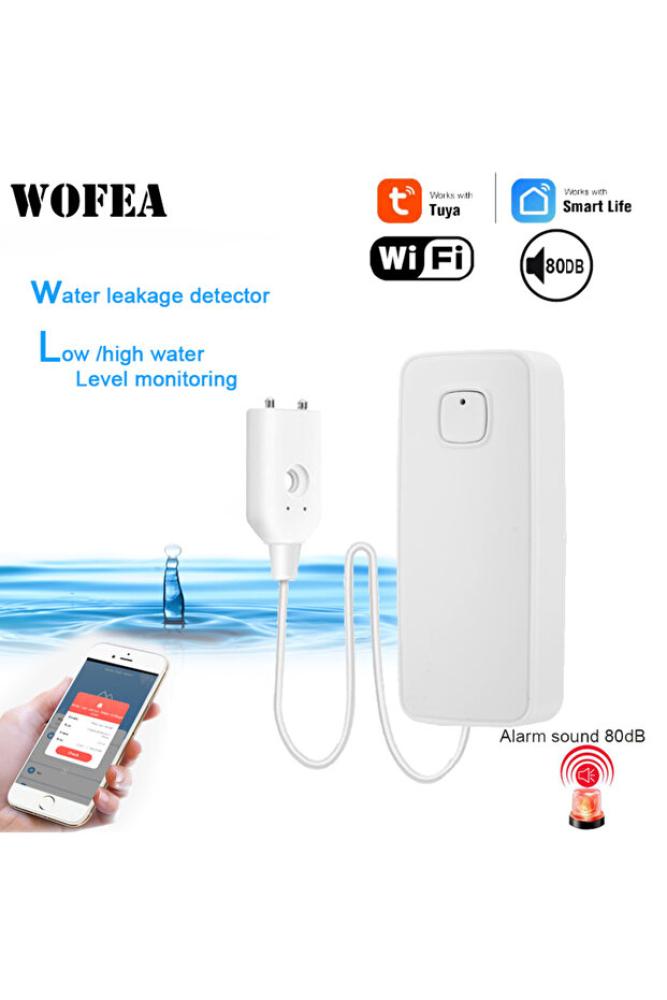 قطعة Tuya Smart Flood Leakage Sensor جهاز مراقبة عن بعد واي فاي كاشف مستوى فيضان المياه تسرب المياه