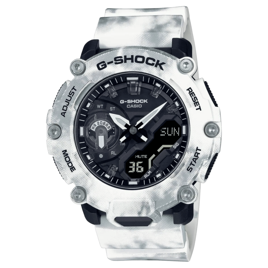 ساعة جي شاك كاسيو بيضاء GA-2200GC-7A