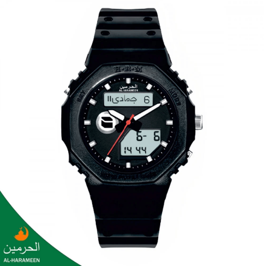 صورة ساعة الحرمين الرياضية HA 6151 أسود مينا أسود مقاس 47MM