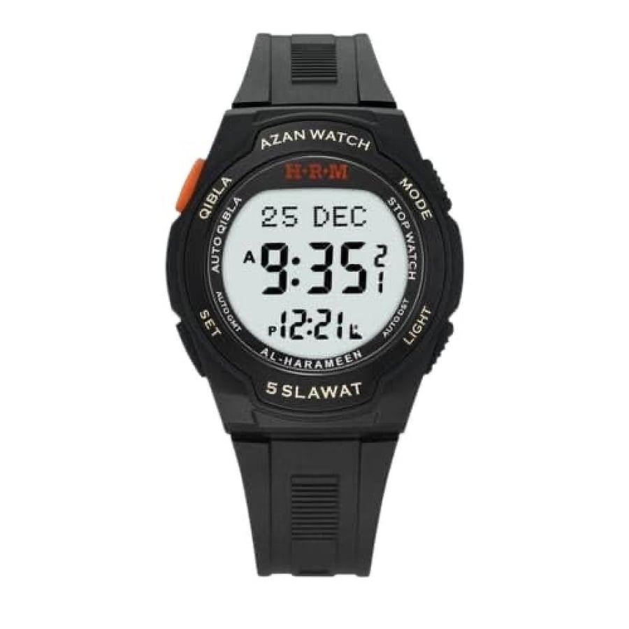 صورة ساعة الحرمين الرياضية HA 6509 مقاس 44MM أسود مينا فضي