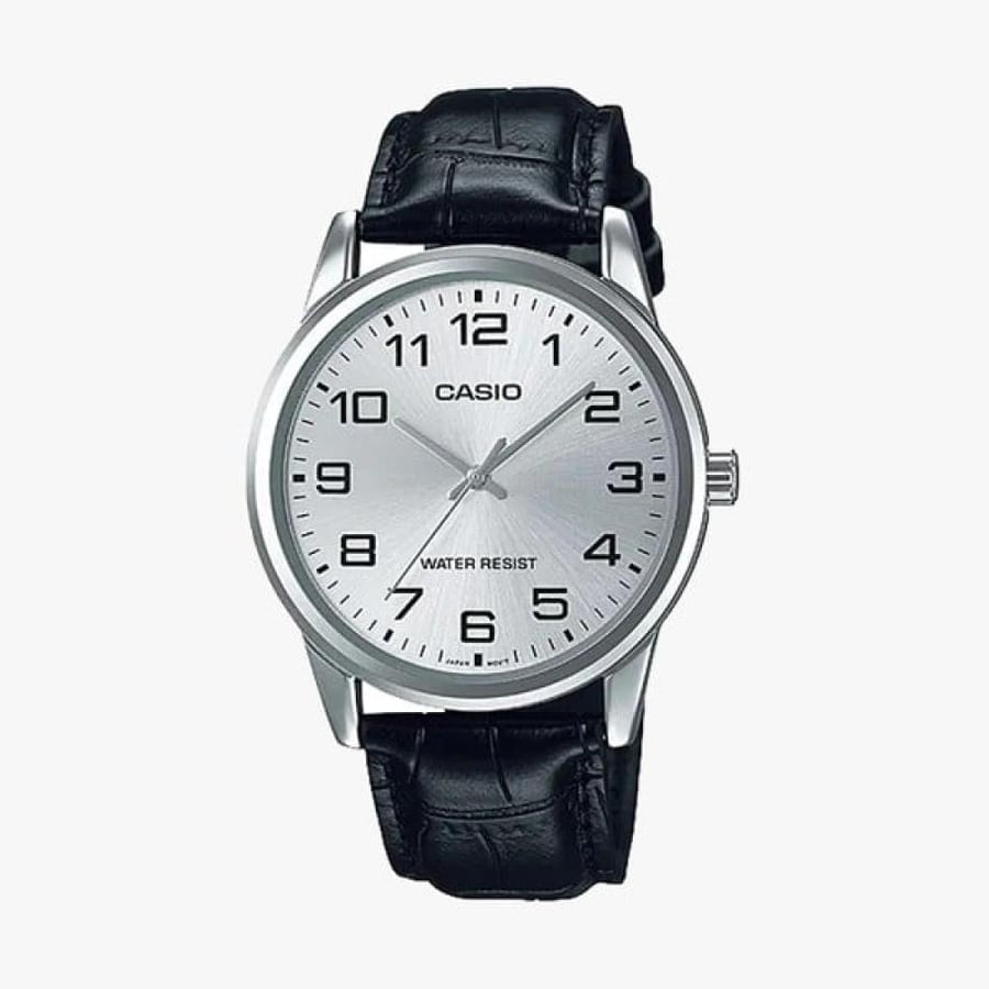 صورة ساعة كاسيو جلد رجالي CASIO Analog Men Formal Watch MTP V001L 7BUDF