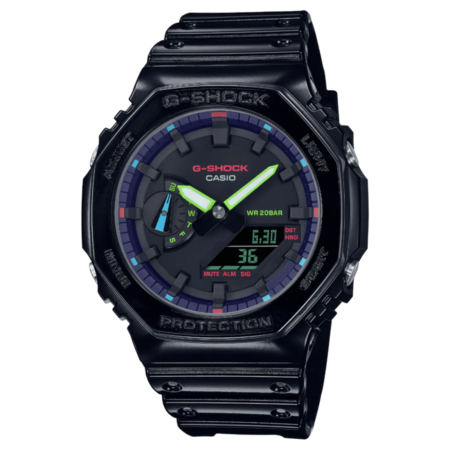 ساعة جي شاك كاسيو GA-2100RGB-1A أسود