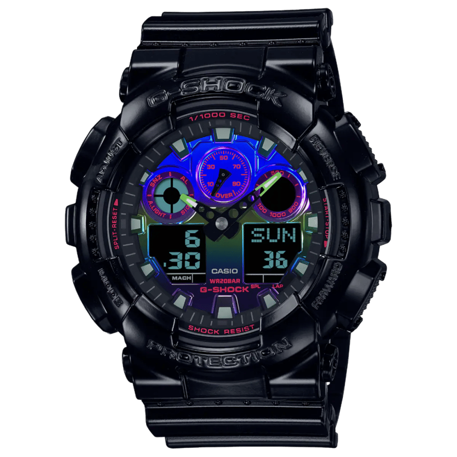 صورة ساعة جي شوك كاسيو رجالي اسود GA 100RGB 1A