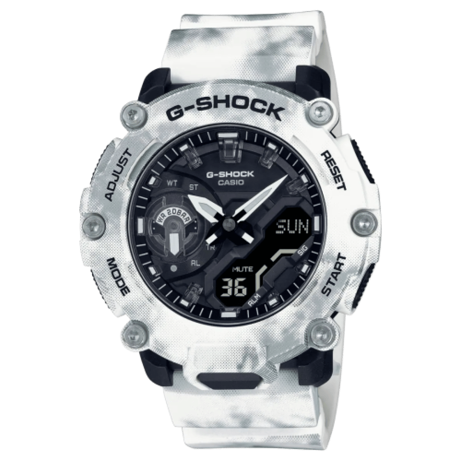 ساعة جي شاك كاسيو بيضاء GA-2200GC-7A
