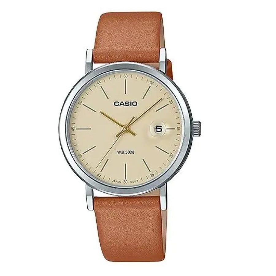 صورة ساعة كاسيو جلد نسائية CASIO Analog Women Formal Watch LTP E175L 5EVDF