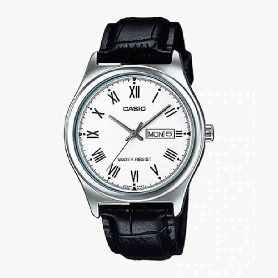 صورة ساعة كاسيو جلد رجالي CASIO Analog Men Formal Watch MTP V006L 7BUDF