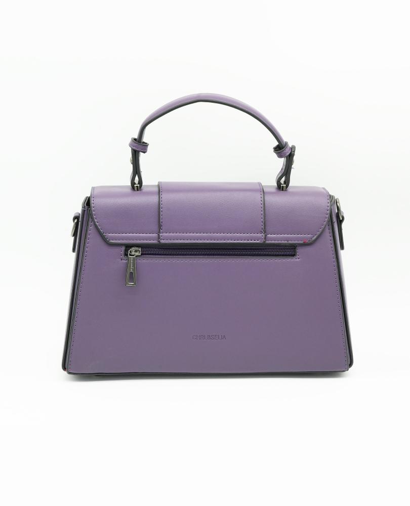 Elegant Women's Handbag with Twist Lock, Sturdy Handle, Detachable Strap & Matching Wallet