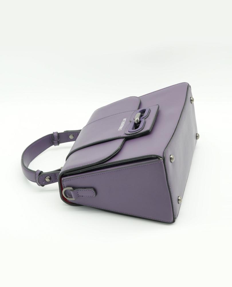 Elegant Women's Handbag with Twist Lock, Sturdy Handle, Detachable Strap & Matching Wallet