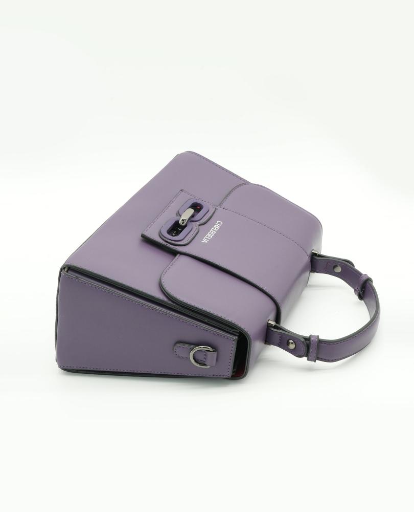 Elegant Women's Handbag with Twist Lock, Sturdy Handle, Detachable Strap & Matching Wallet