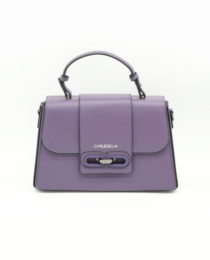 Elegant Women's Handbag with Twist Lock, Sturdy Handle, Detachable Strap & Matching Wallet