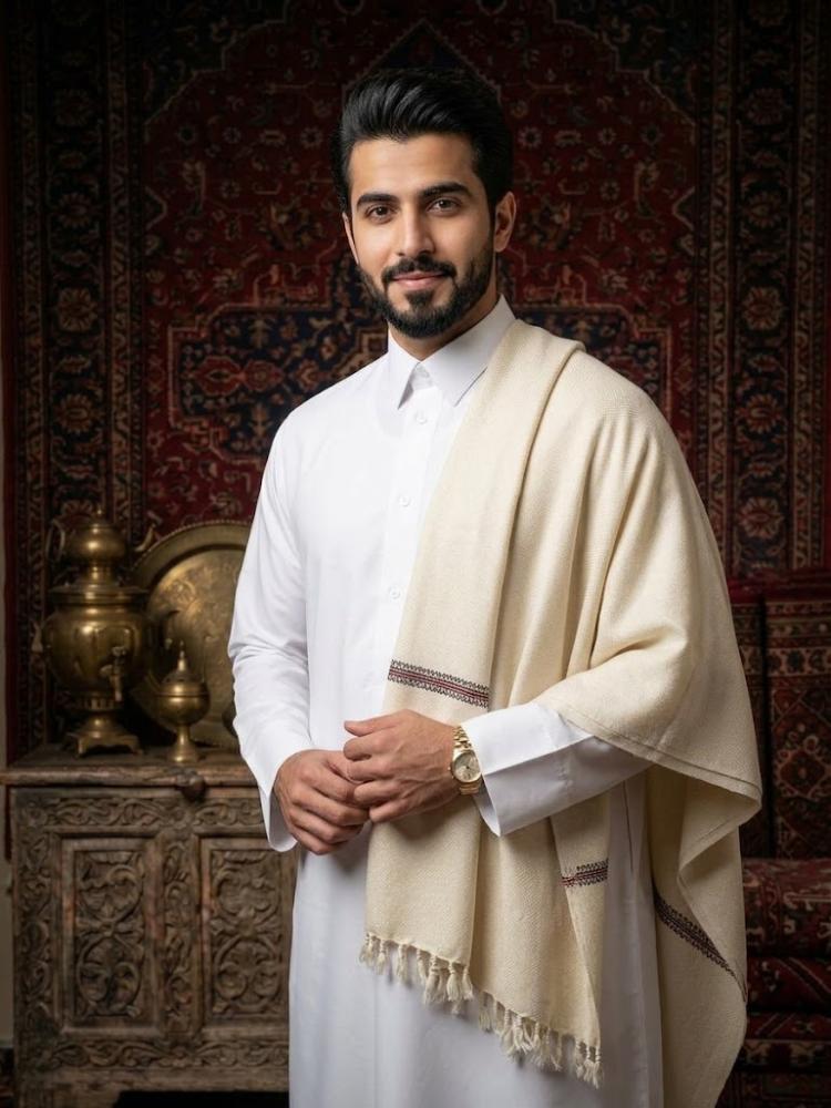 شال كشميري اصلي ملكي (رجالي) نوع نادر (toosh)