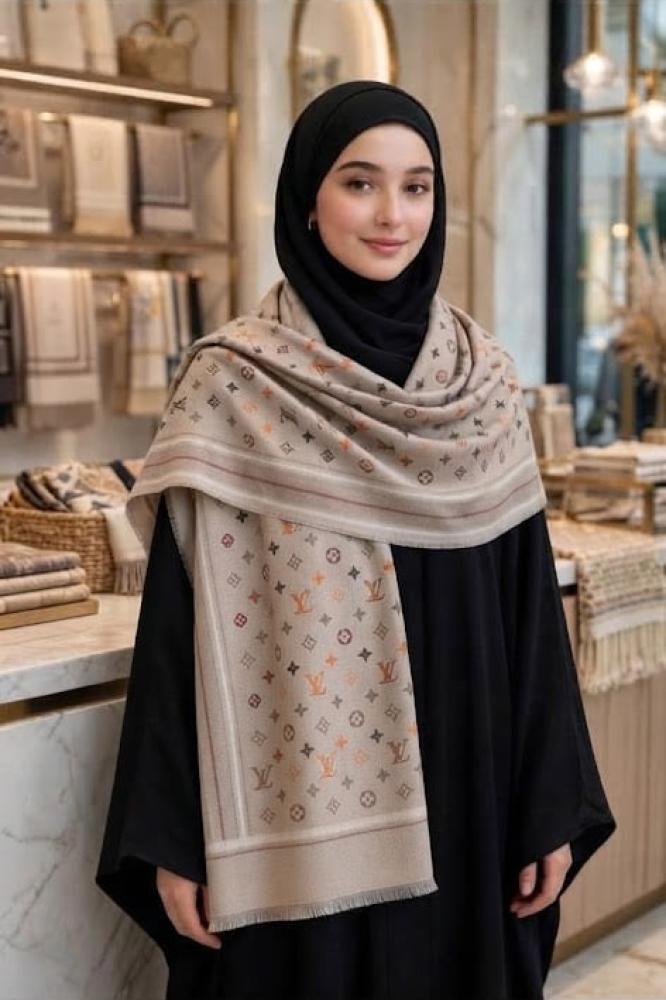 شال صوف نقشه مونجرام  شتوي -ستايل ماركه