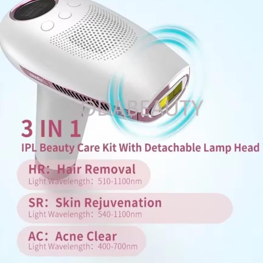 جهاز إزالة الشعر بالليزر لإزالة الشعر ، إزالة الشعر بشكل دائم ، إزالة الثلج والجليد بدون ألم ، ومضات غير محدودة ، الوجه والجسم ، المنزل ، GP591