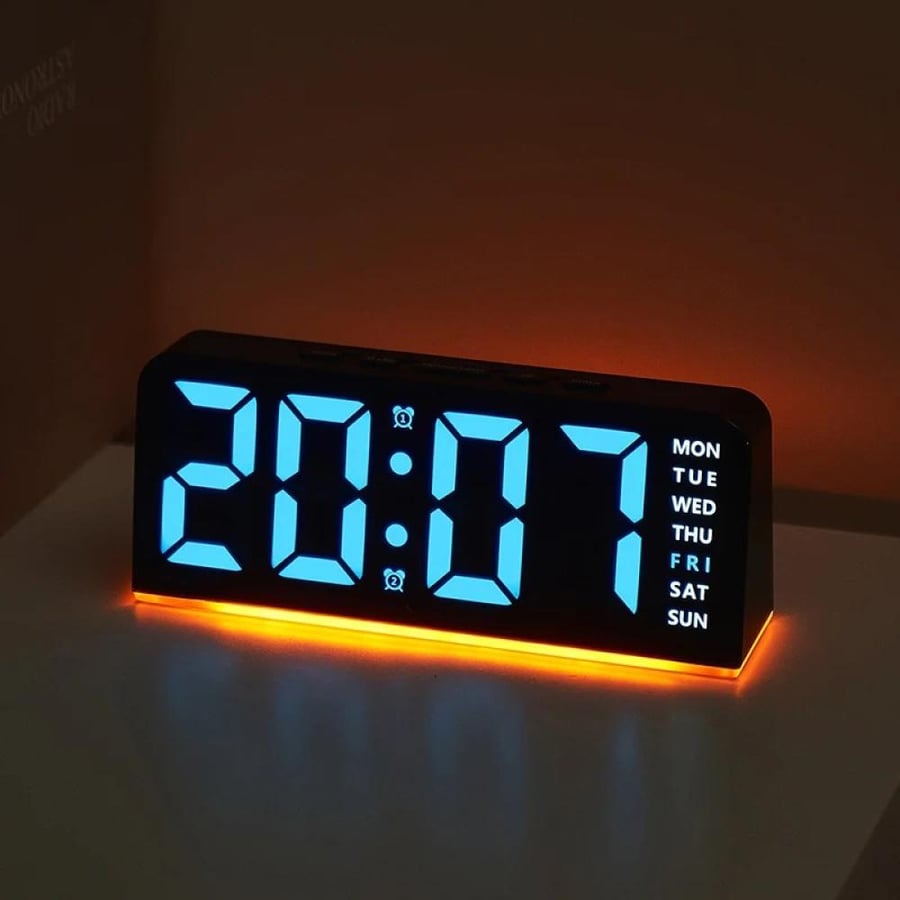 ساعة منبه رقمية LED متعددة الوظائف