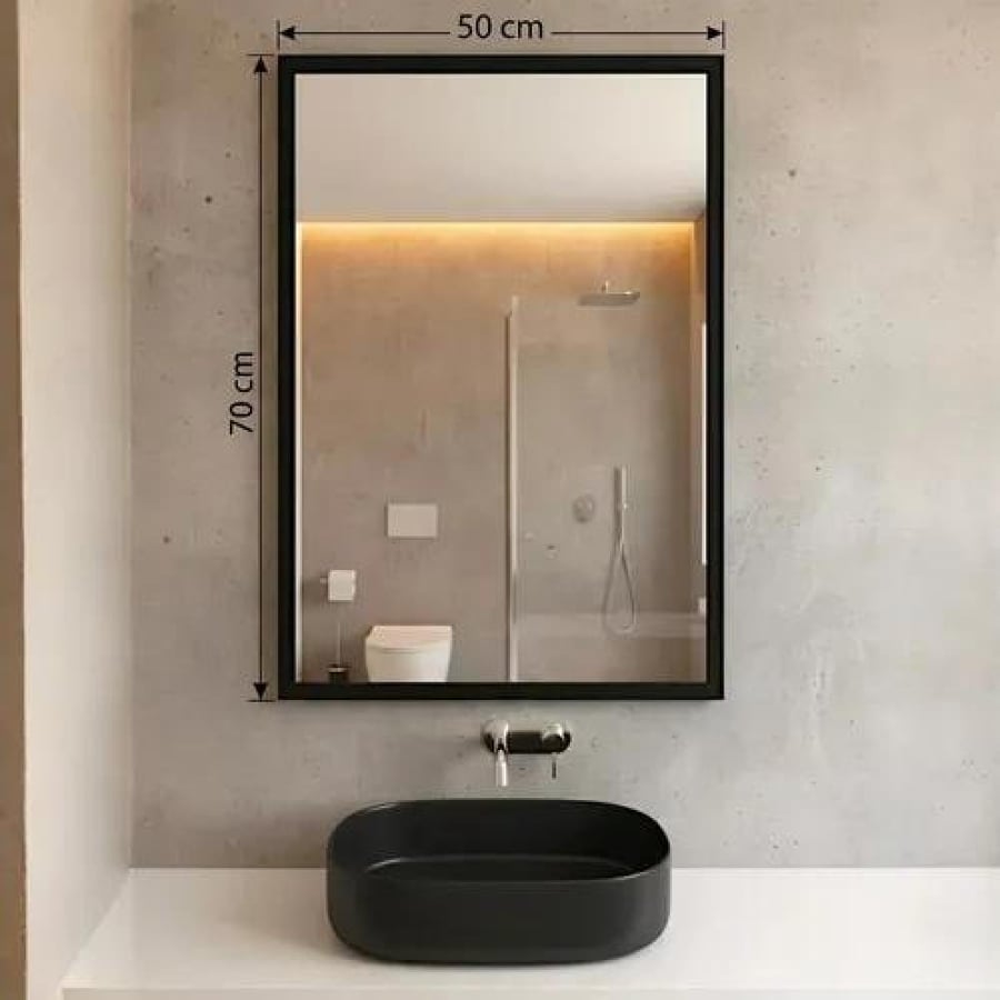 مرآية طرف استيل 70×50 ملي اسود