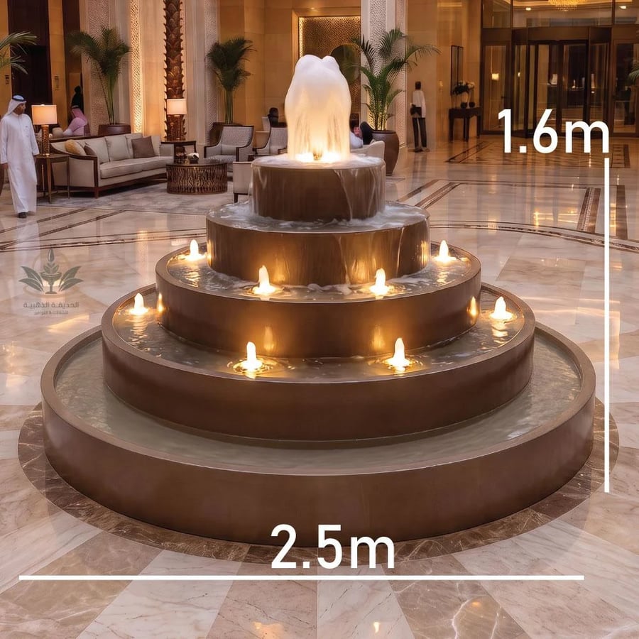 نافورة خارجية دائرية ضخمة فايبر 2.5م