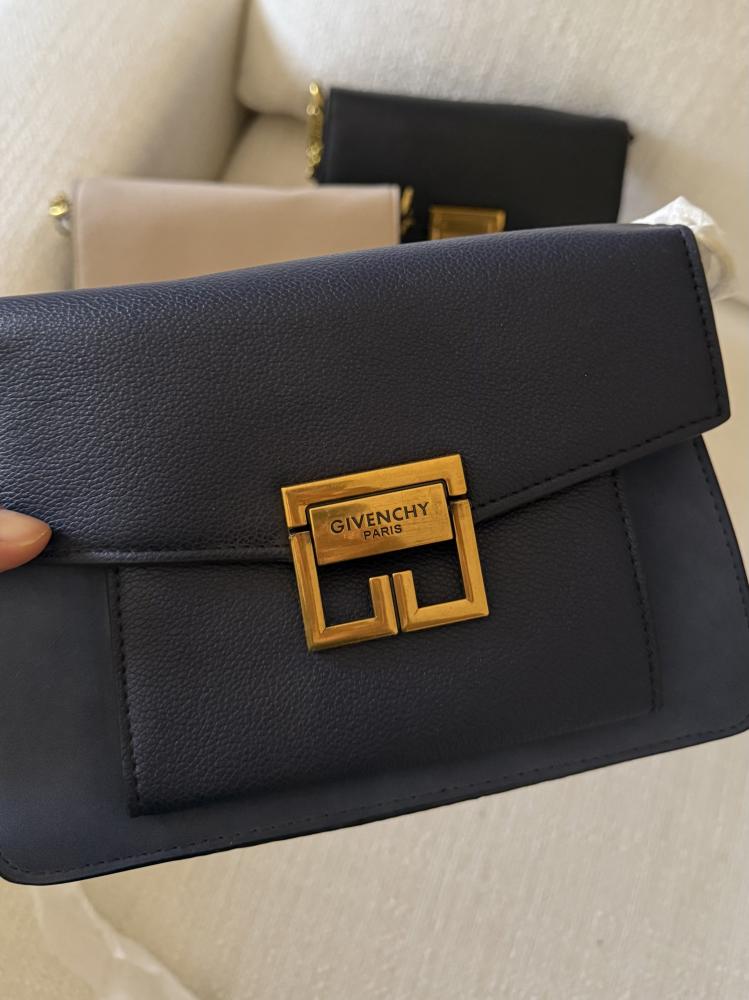 Givenchy velvet and leather bag with matte gold