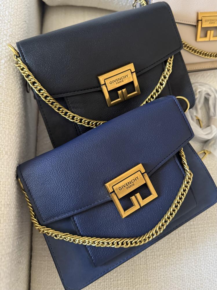 Givenchy velvet and leather bag with matte gold