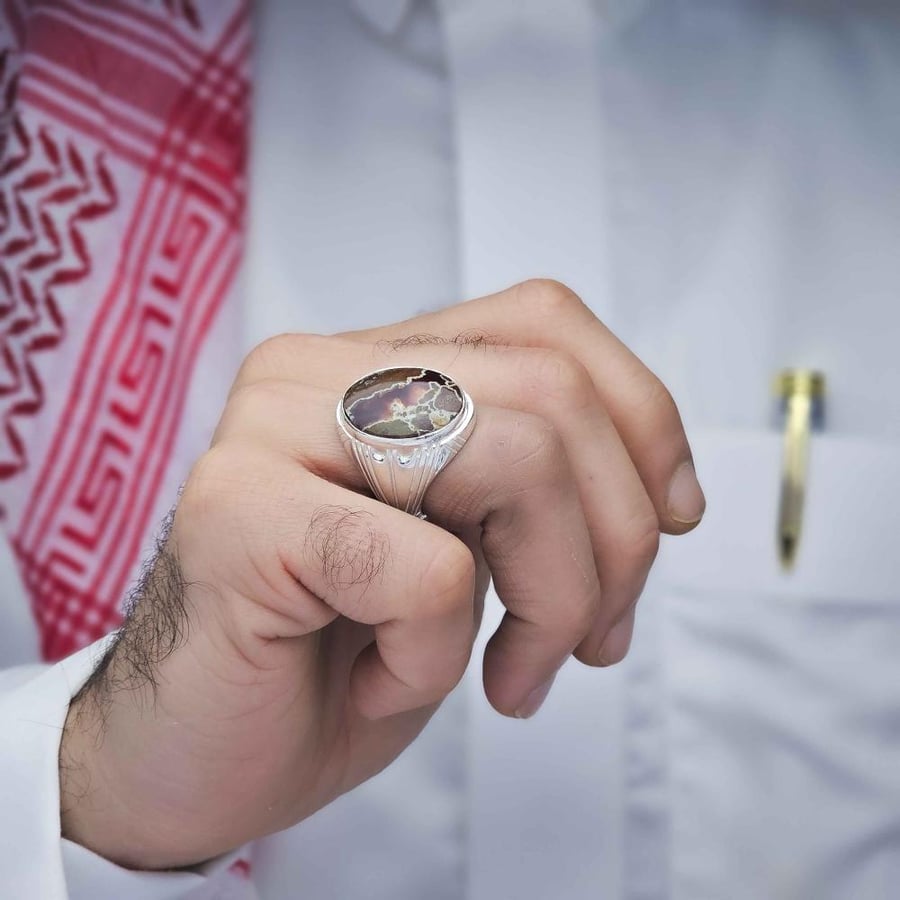 خاتم بحريني عقيق يماني خرايطي