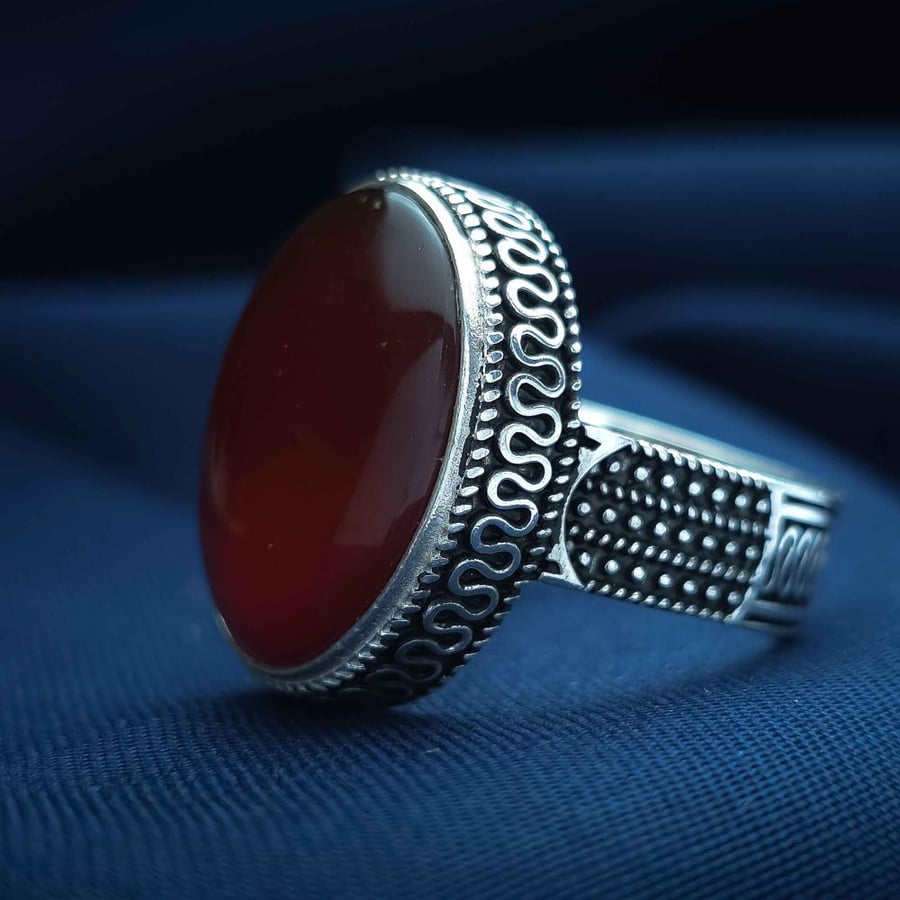 خاتم ملكي عقيق يماني رماني