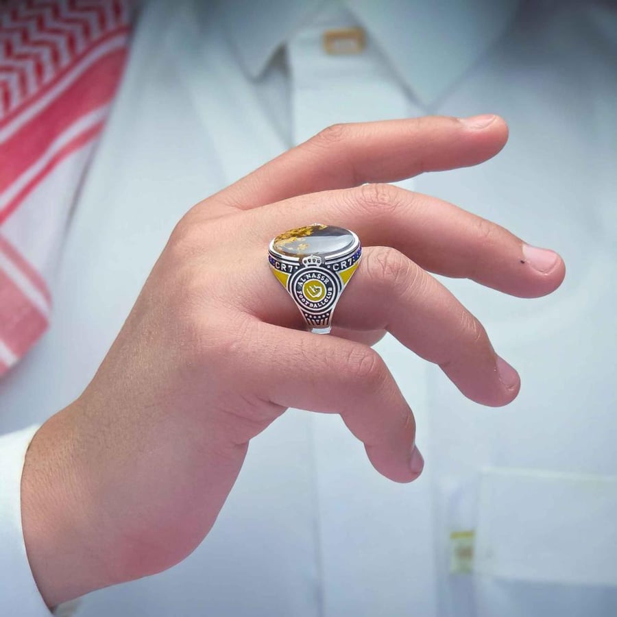 خاتم النصر عقيق يماني طحلبي