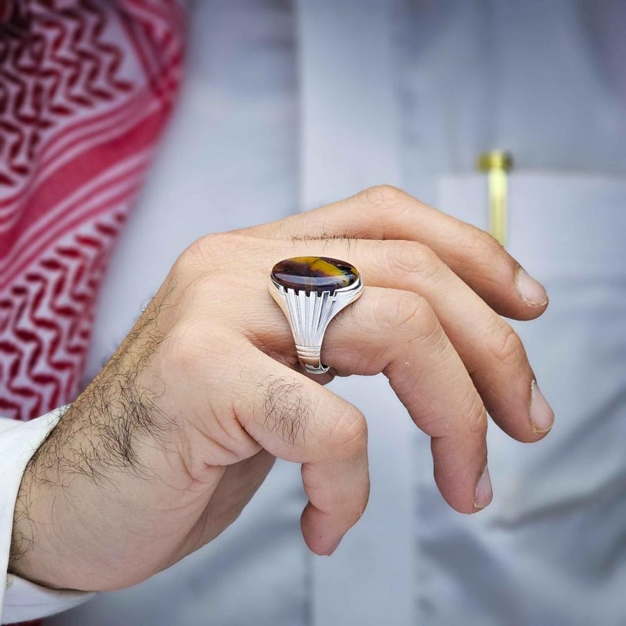 خاتم بحريني عقيق يماني نادر