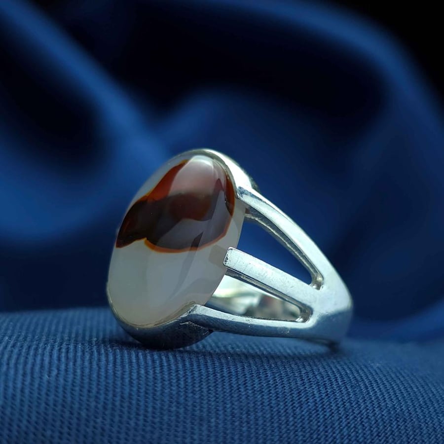 Royal Agate Yemeni floral ring