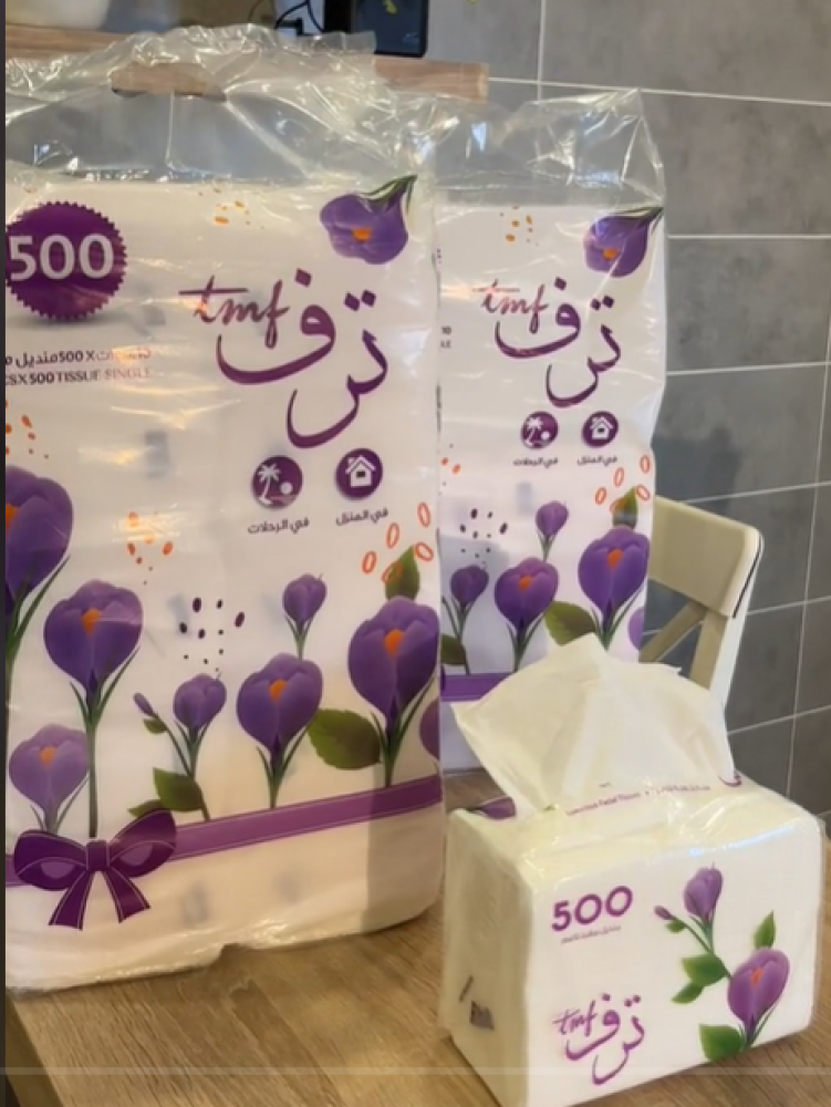 مناديل ترف 3 طبقات – 500 منديل مفرد × 20 حبة | عرض خاص بجودة عالية للمنزل والمكتب